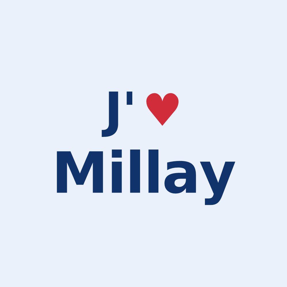 Sticker personnalisé Millay — design J'aime Millay