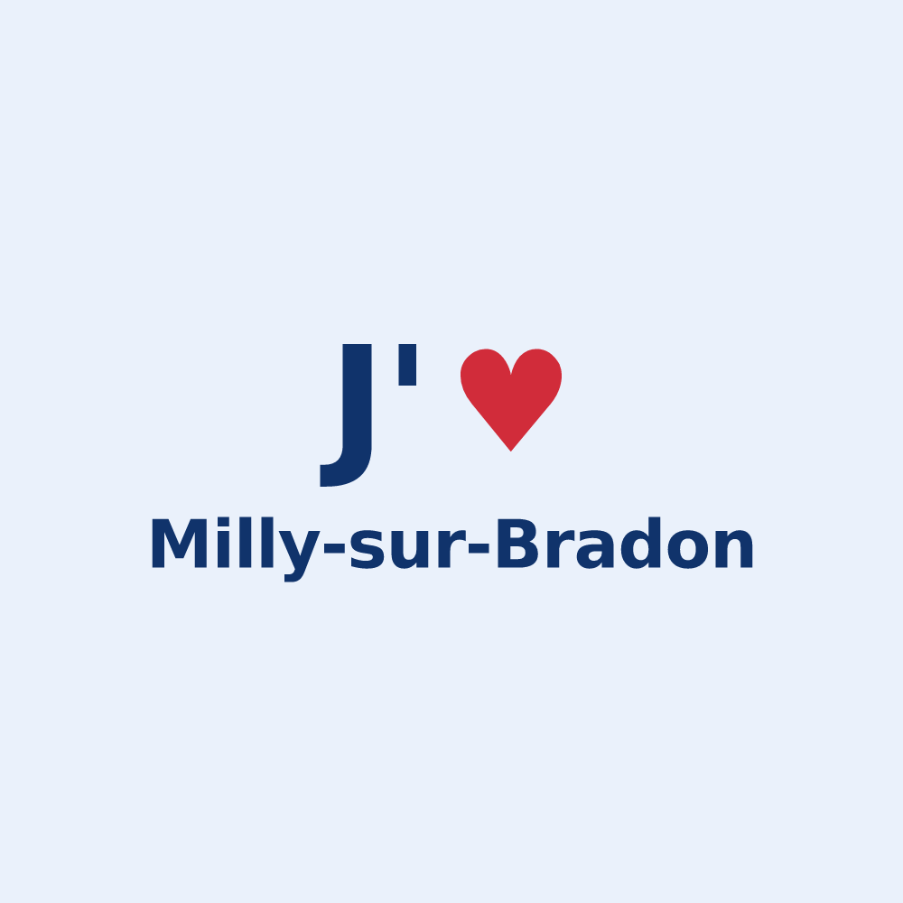 Sticker personnalisé Milly-sur-Bradon — design J'aime Milly-sur-Bradon