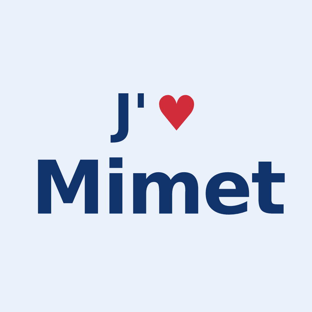 Sticker personnalisé Mimet — design J'aime Mimet