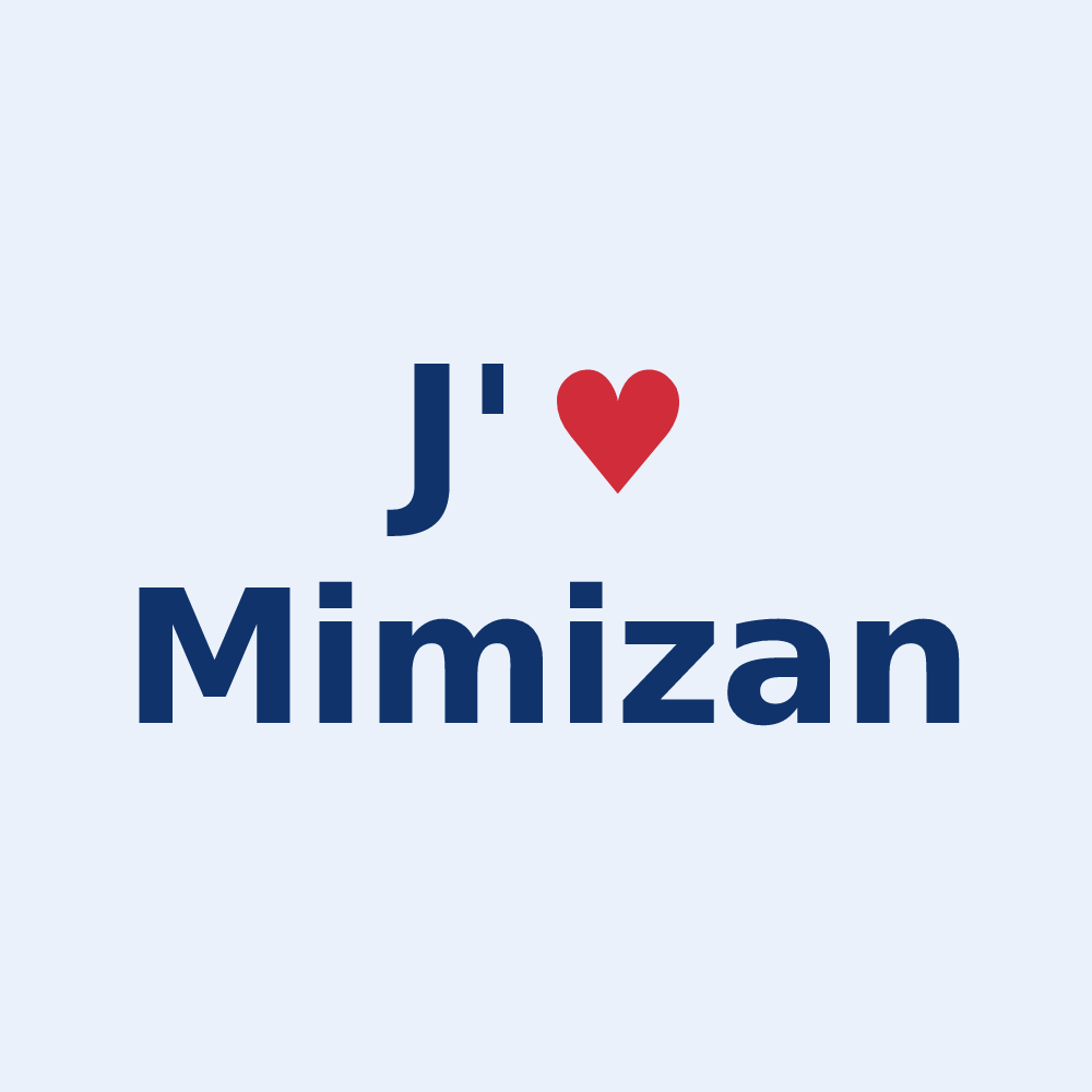 Sticker personnalisé Mimizan — design J'aime Mimizan