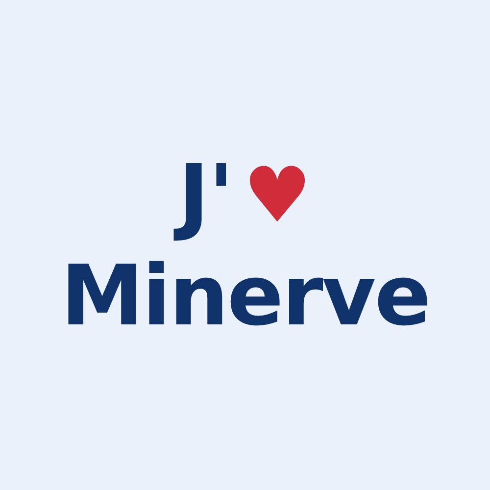 Sticker personnalisé Minerve — design J'aime Minerve