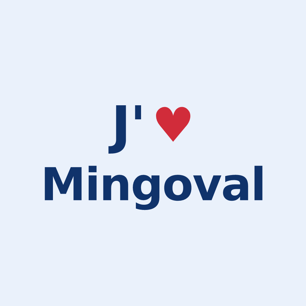 Sticker personnalisé Mingoval — design J'aime Mingoval