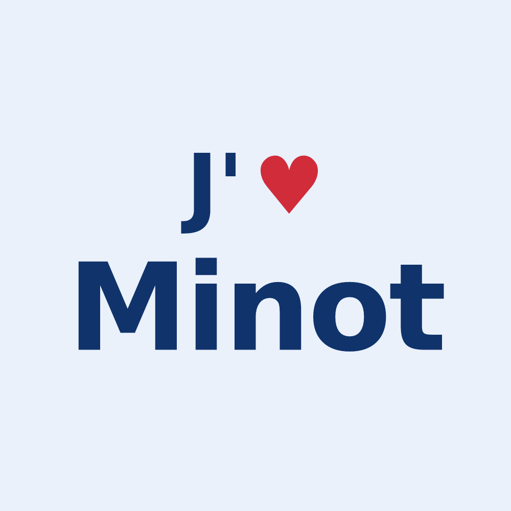 Sticker personnalisé Minot — design J'aime Minot