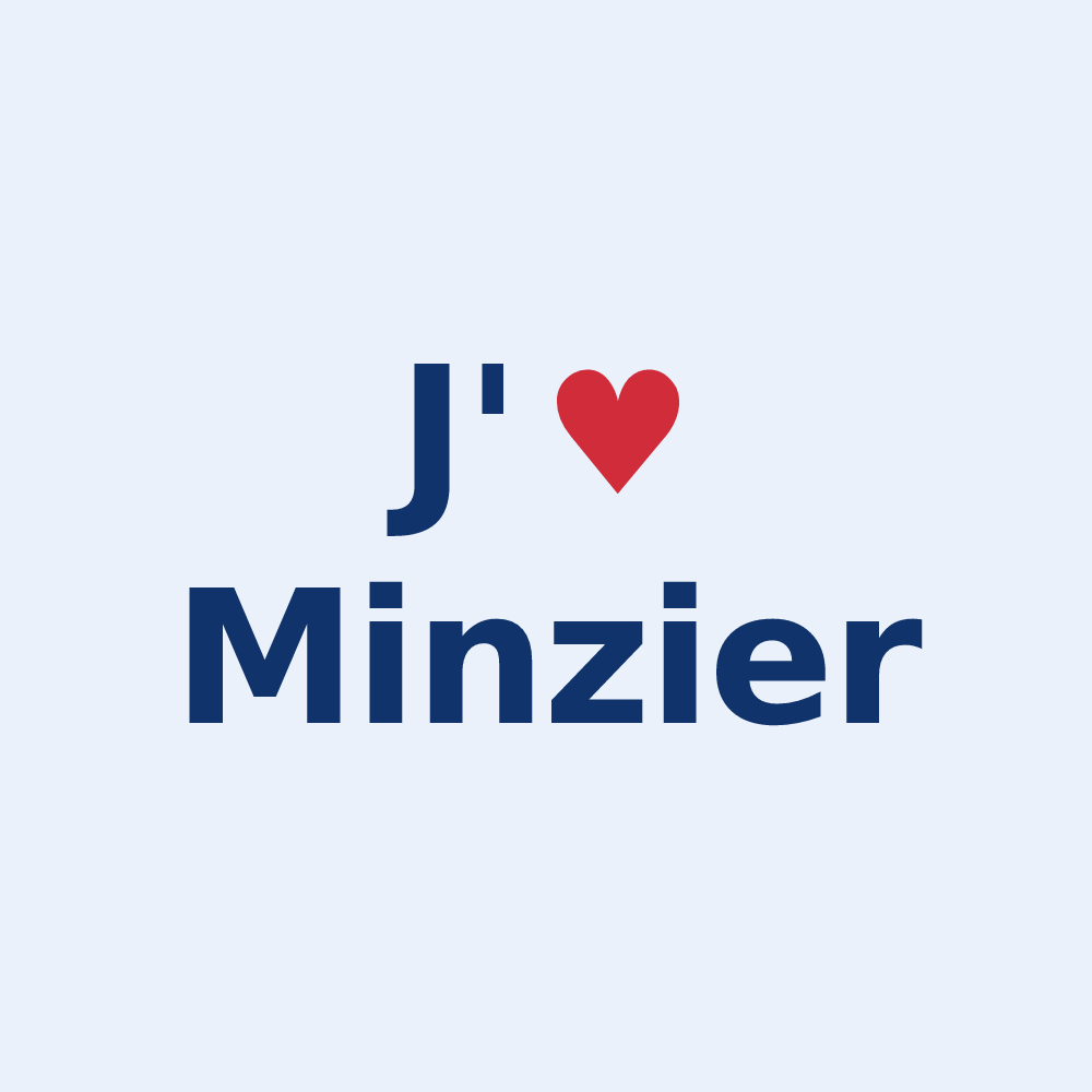Sticker personnalisé Minzier — design J'aime Minzier