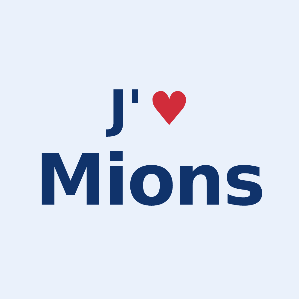 Sticker personnalisé Mions — design J'aime Mions