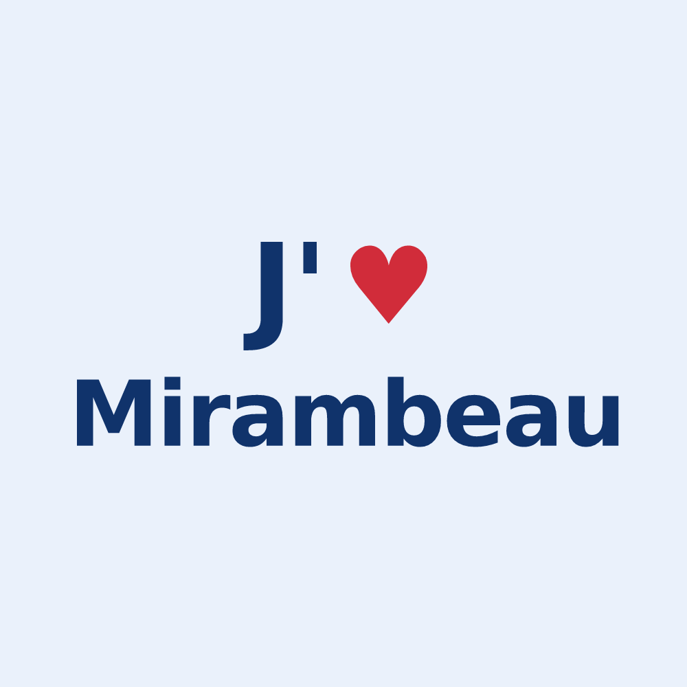 Sticker personnalisé Mirambeau — design J'aime Mirambeau