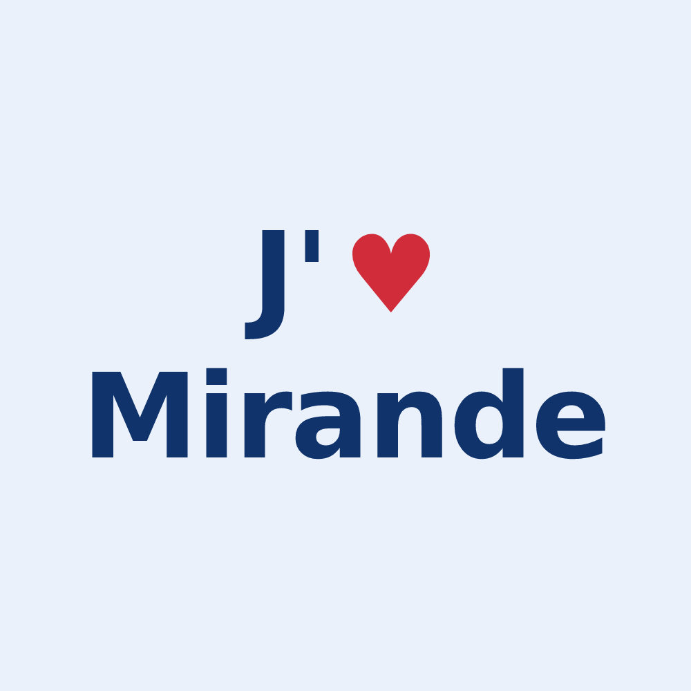 Sticker personnalisé Mirande — design J'aime Mirande