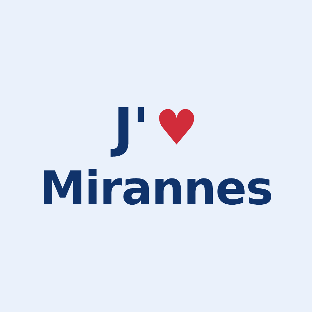 Sticker personnalisé Mirannes — design J'aime Mirannes