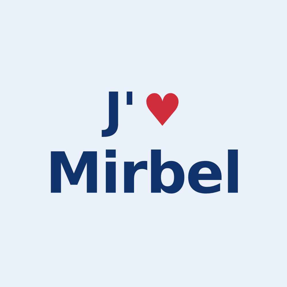 Sticker personnalisé Mirbel — design J'aime Mirbel