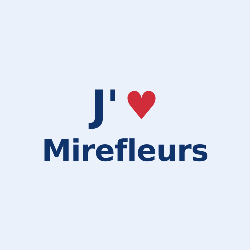 Sticker personnalisé Mirefleurs — design J'aime Mirefleurs