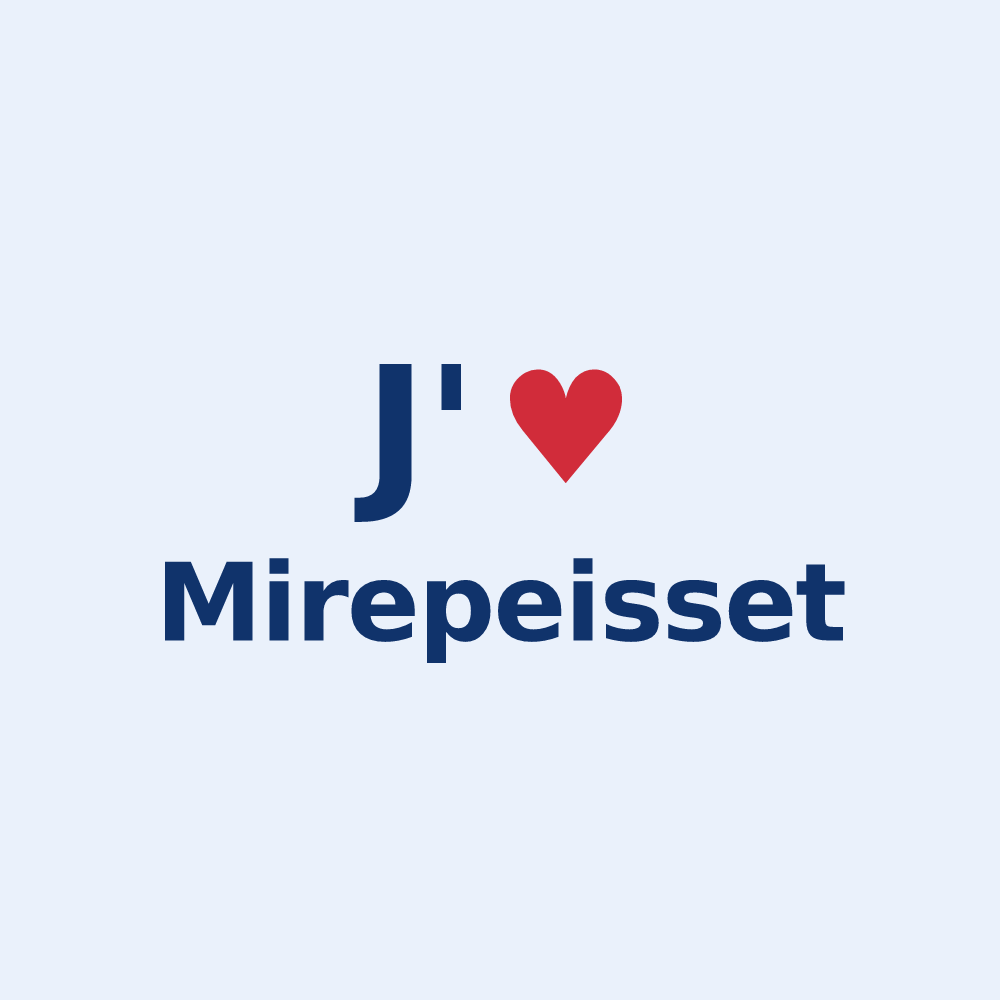Sticker personnalisé Mirepeisset — design J'aime Mirepeisset