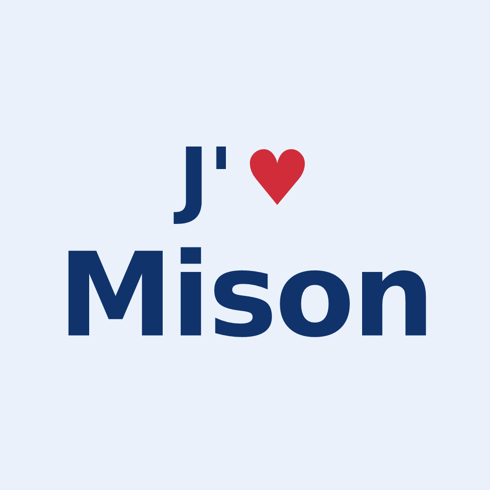 Sticker personnalisé Mison — design « J'aime Mison » imprimé sur le sticker