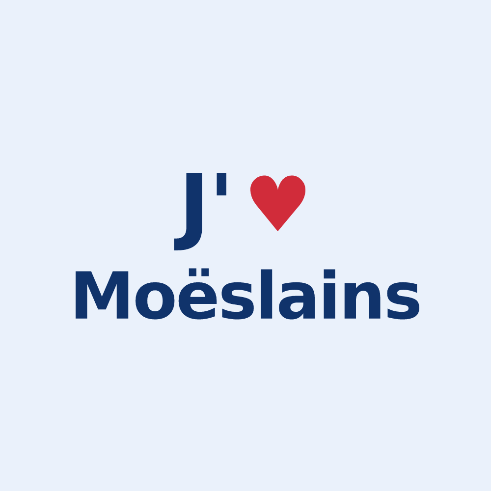 Sticker personnalisé Moëslains — design J'aime Moëslains