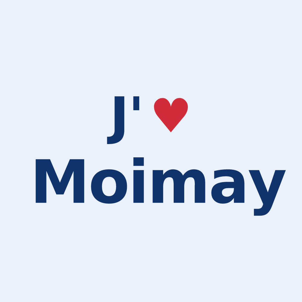 Sticker personnalisé Moimay — design « J'aime Moimay » imprimé sur le sticker