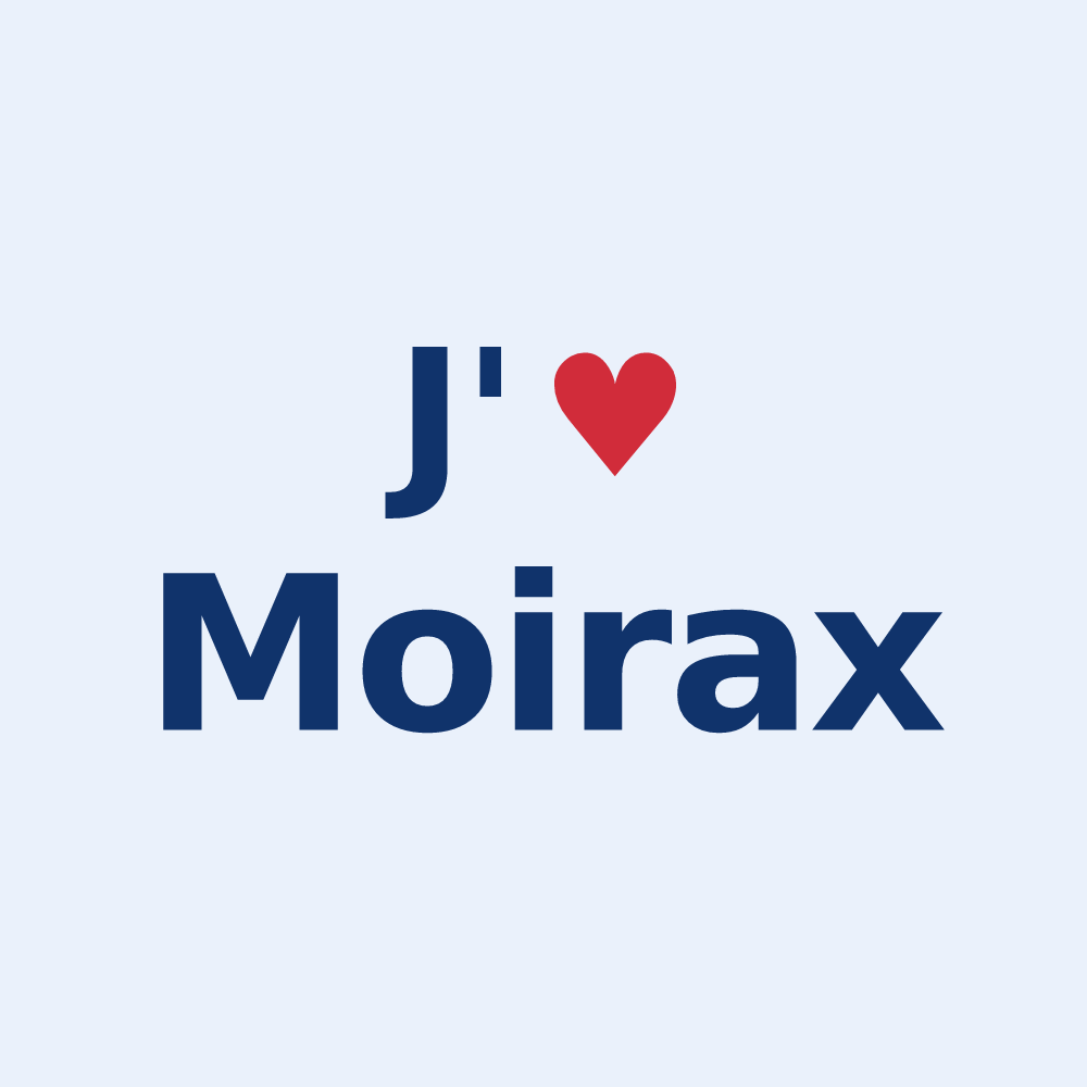 Sticker personnalisé Moirax — design « J'aime Moirax » imprimé sur le sticker