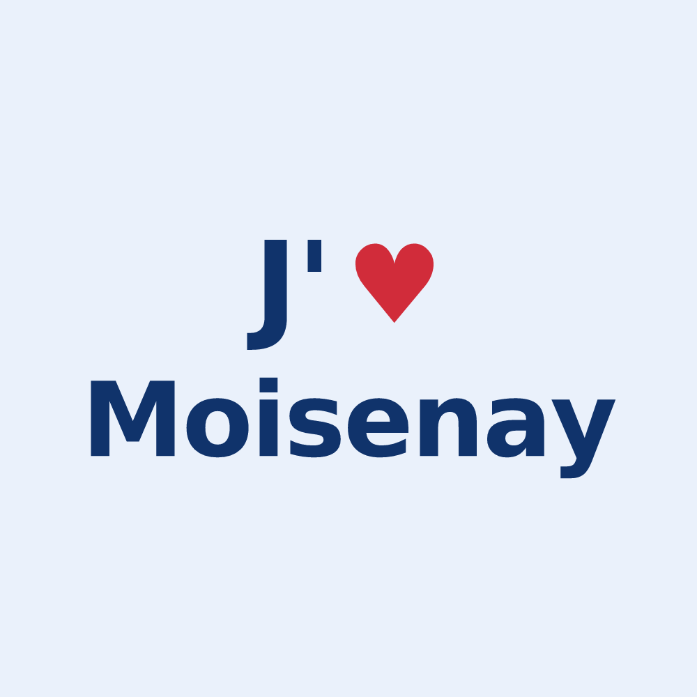 Sticker personnalisé Moisenay — design J'aime Moisenay