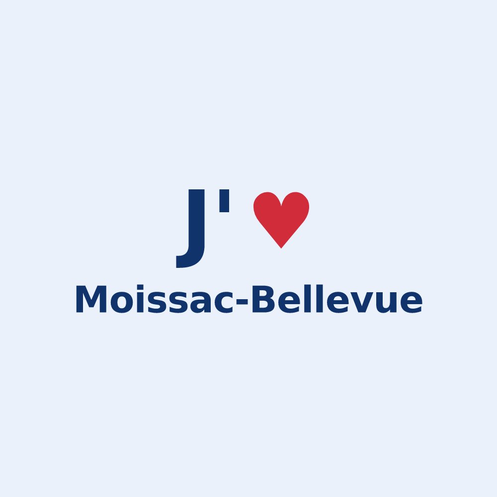 Sticker personnalisé Moissac-Bellevue — design J'aime Moissac-Bellevue