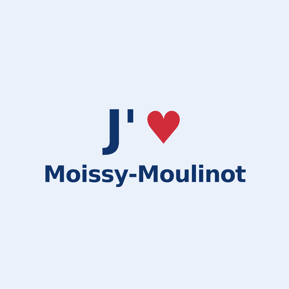 Sticker personnalisé Moissy-Moulinot — design J'aime Moissy-Moulinot