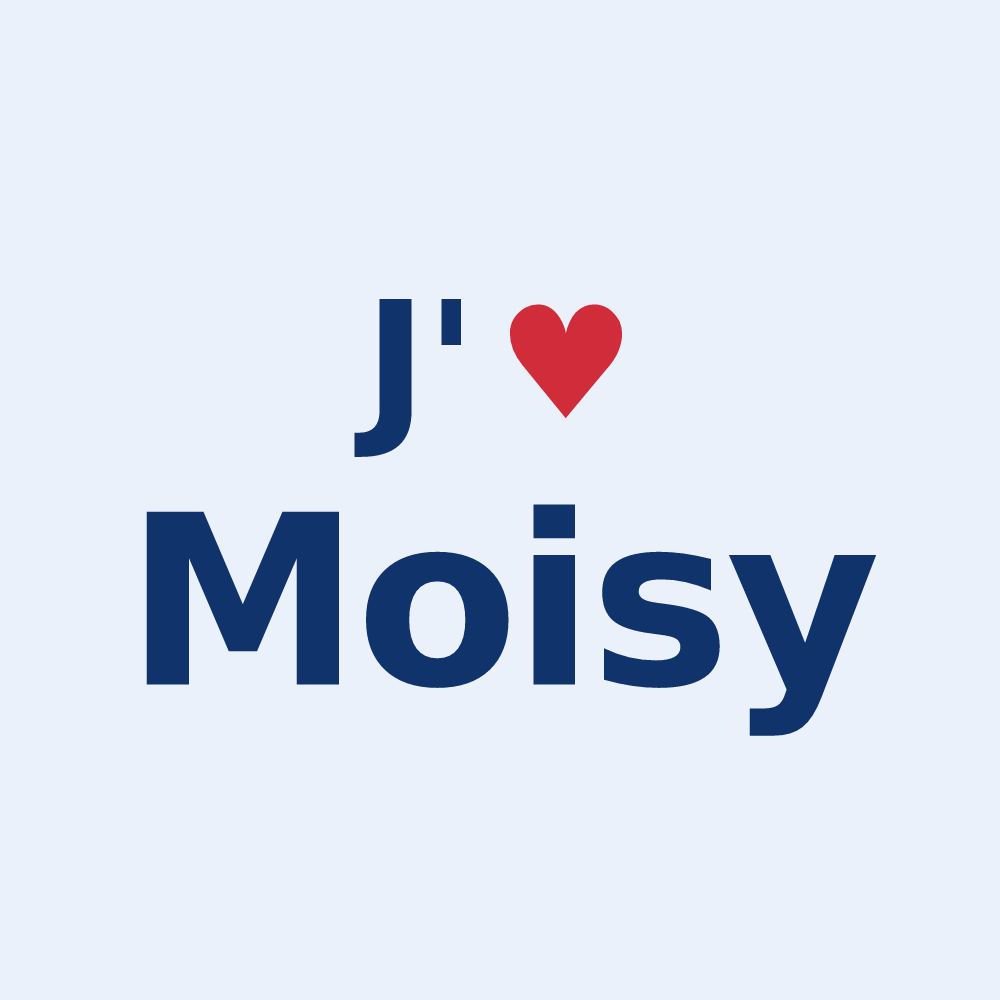 Sticker personnalisé Moisy — design J'aime Moisy