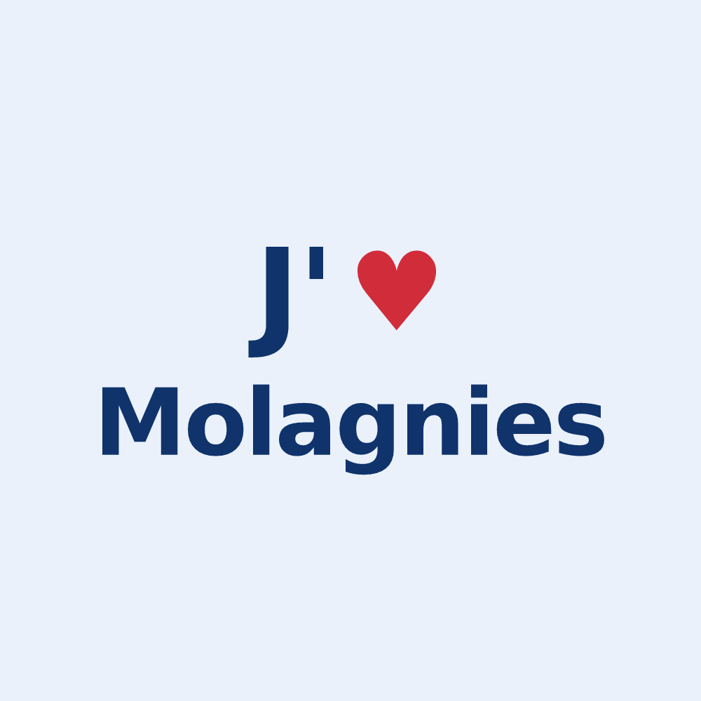 Sticker personnalisé Molagnies — design J'aime Molagnies