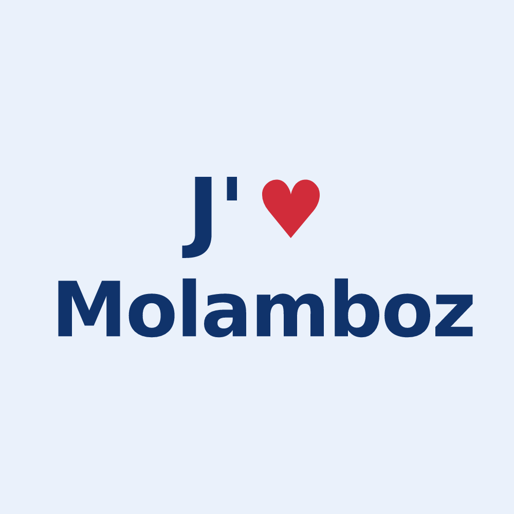 Sticker personnalisé Molamboz — design J'aime Molamboz