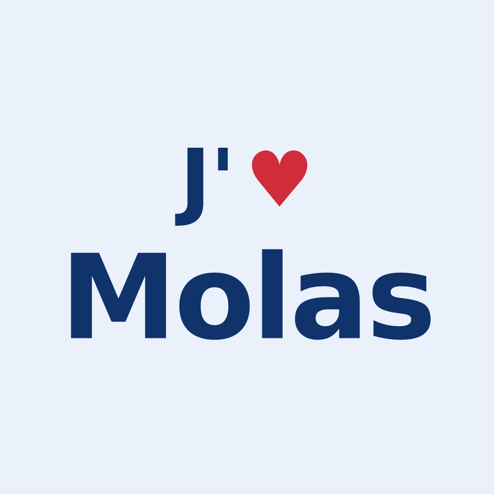Sticker personnalisé Molas — design J'aime Molas