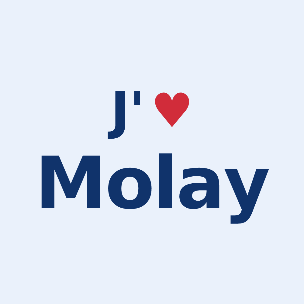 Sticker personnalisé Molay — design J'aime Molay