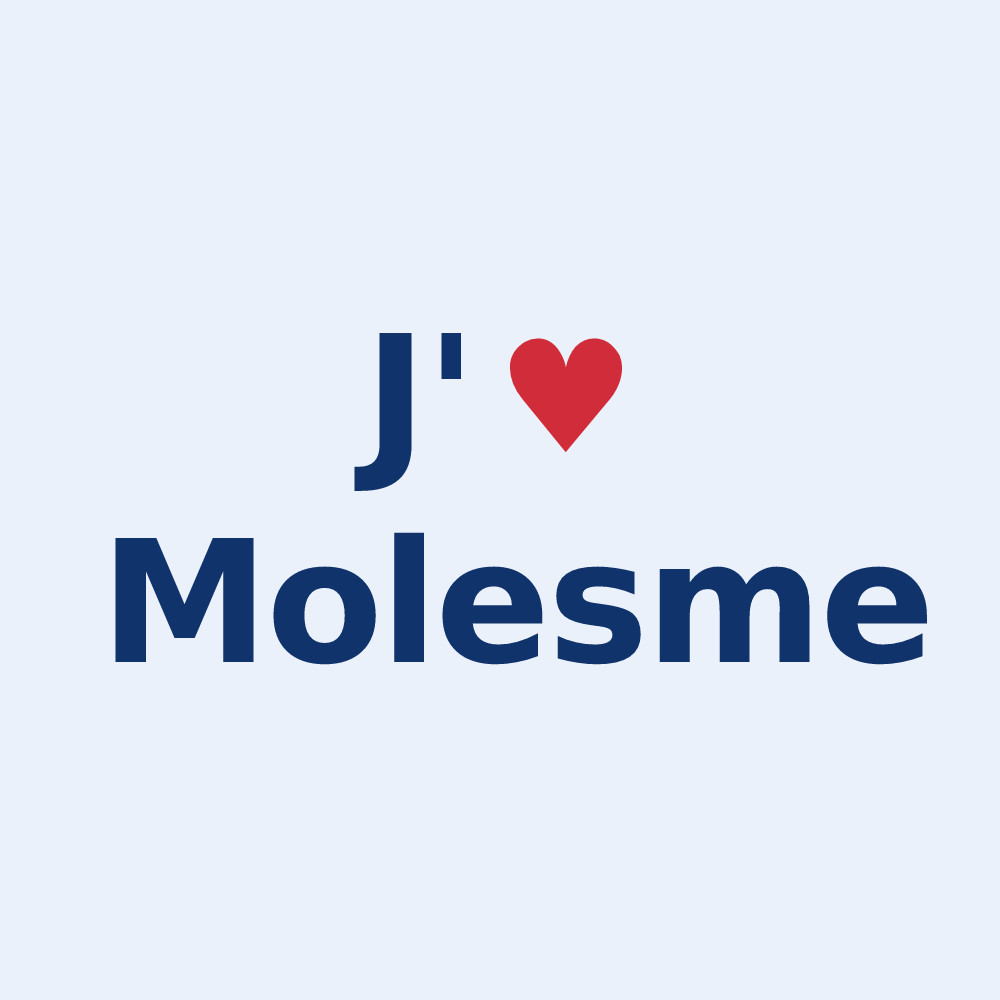 Sticker personnalisé Molesme — design J'aime Molesme