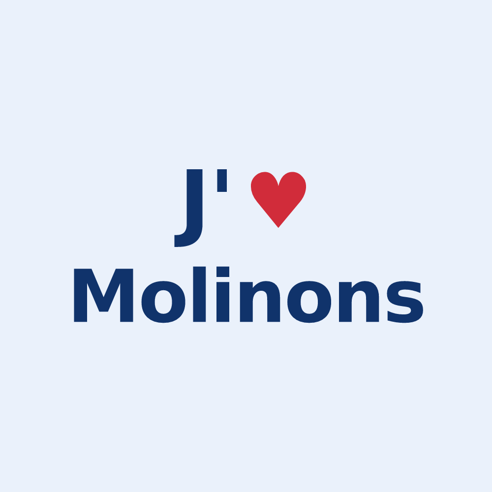 Sticker personnalisé Molinons — design J'aime Molinons
