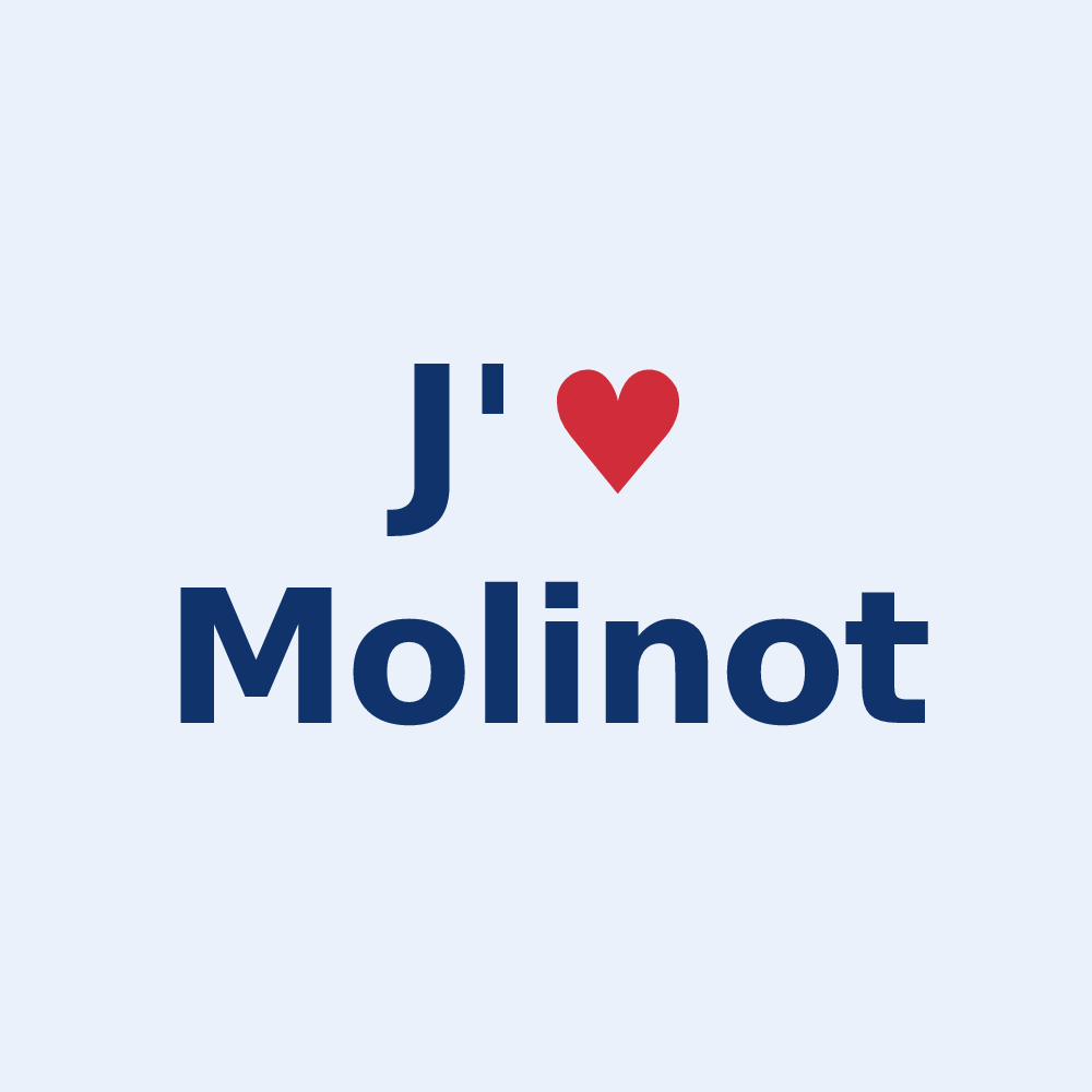 Sticker personnalisé Molinot — design J'aime Molinot