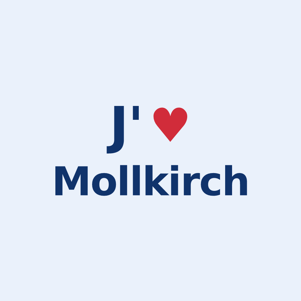 Sticker personnalisé Mollkirch — design « J'aime Mollkirch » imprimé sur le sticker