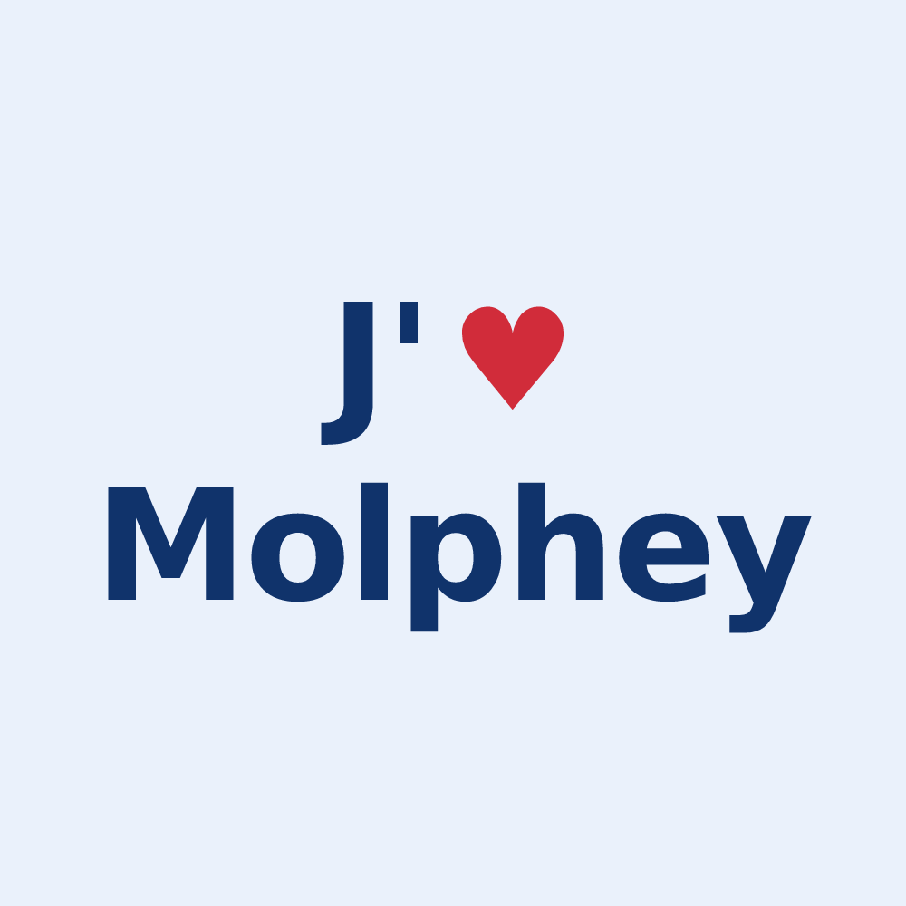 Sticker personnalisé Molphey — design J'aime Molphey