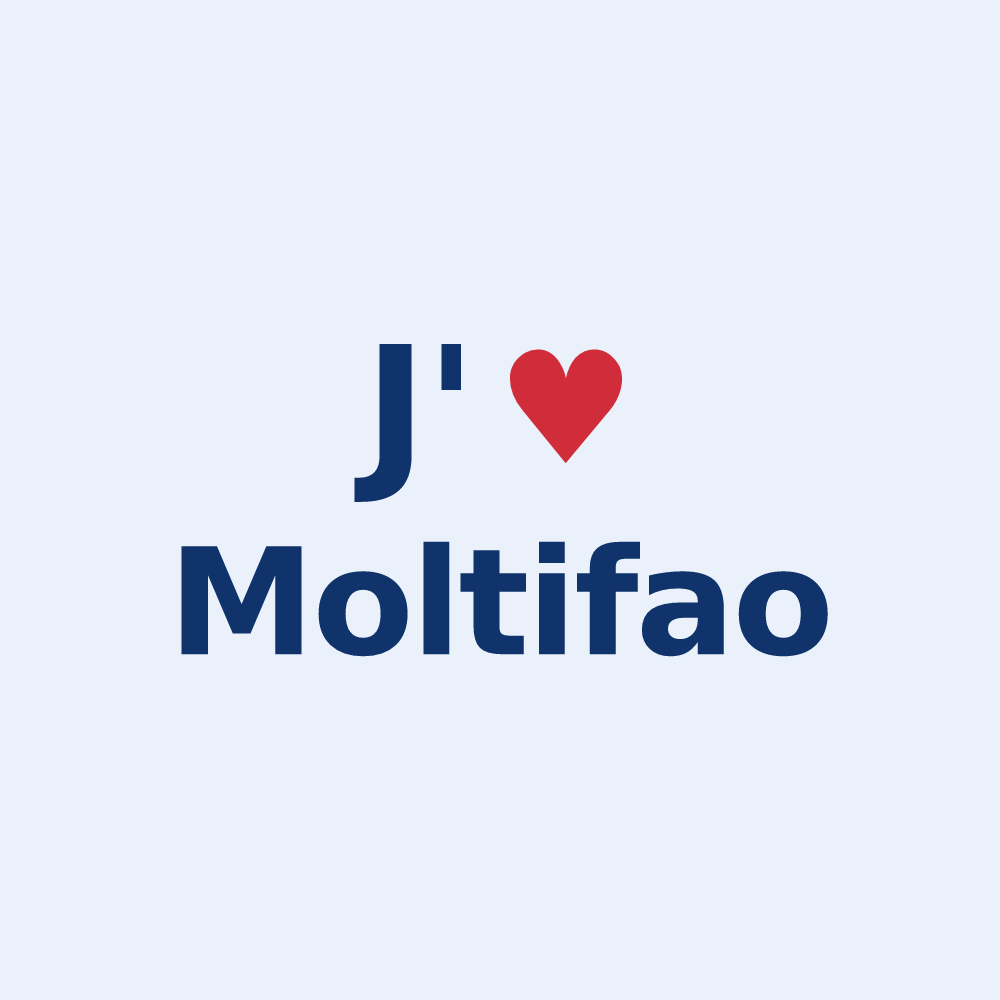 Sticker personnalisé Moltifao — design J'aime Moltifao