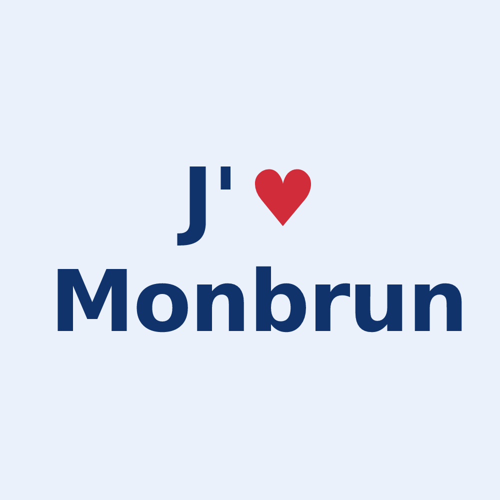 Sticker personnalisé Monbrun — design J'aime Monbrun