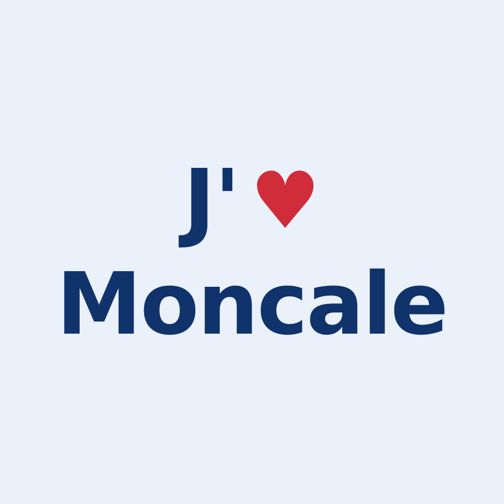 Sticker personnalisé Moncale — design J'aime Moncale