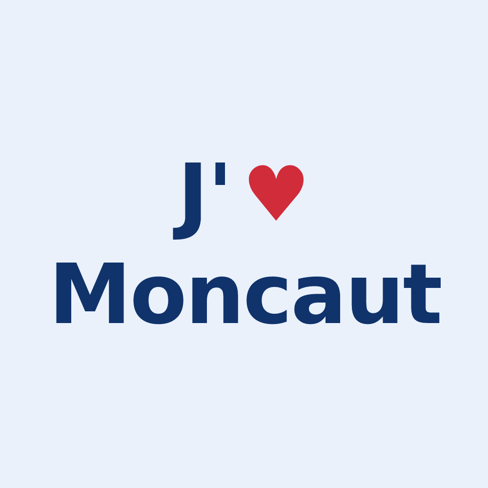 Sticker personnalisé Moncaut — design J'aime Moncaut