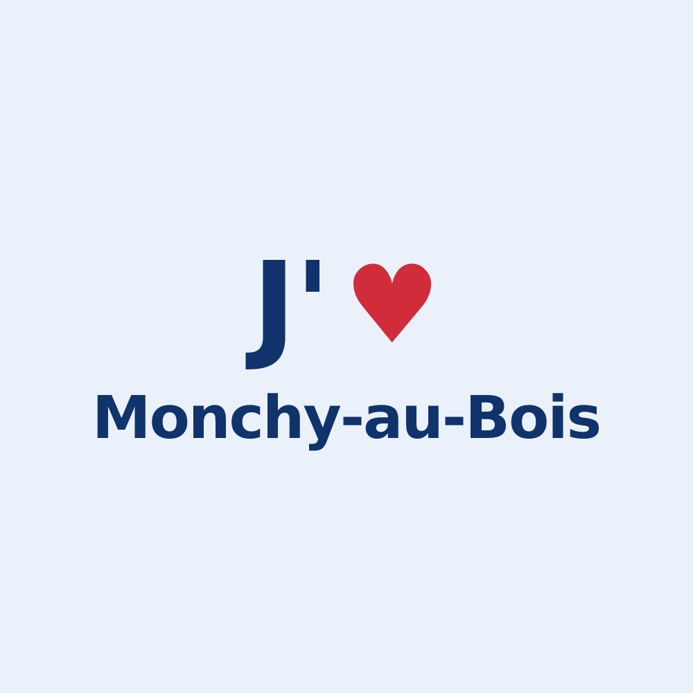 Sticker personnalisé Monchy-au-Bois — design J'aime Monchy-au-Bois