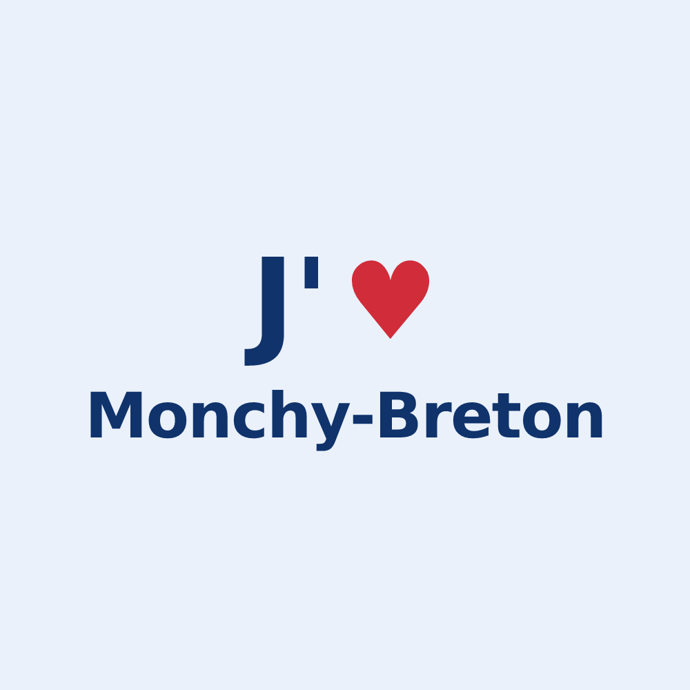 Sticker personnalisé Monchy-Breton — design J'aime Monchy-Breton