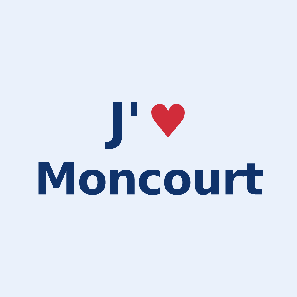 Sticker personnalisé Moncourt — design J'aime Moncourt