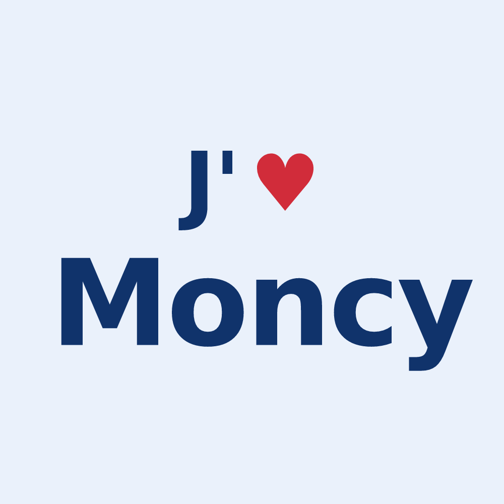 Sticker personnalisé Moncy — design J'aime Moncy