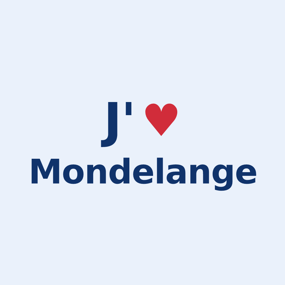 Sticker personnalisé Mondelange — design J'aime Mondelange