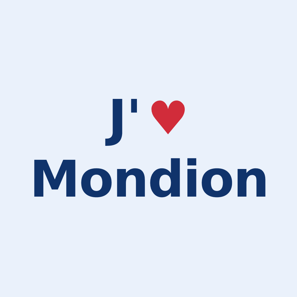 Sticker personnalisé Mondion — design J'aime Mondion