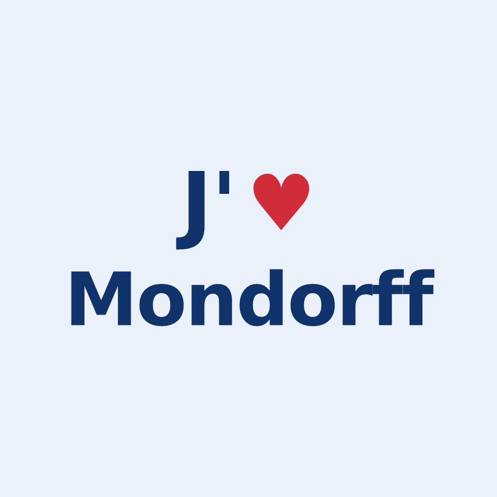 Sticker personnalisé Mondorff — design J'aime Mondorff