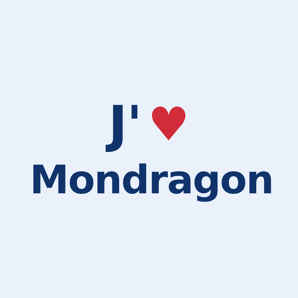 Sticker personnalisé Mondragon — design J'aime Mondragon