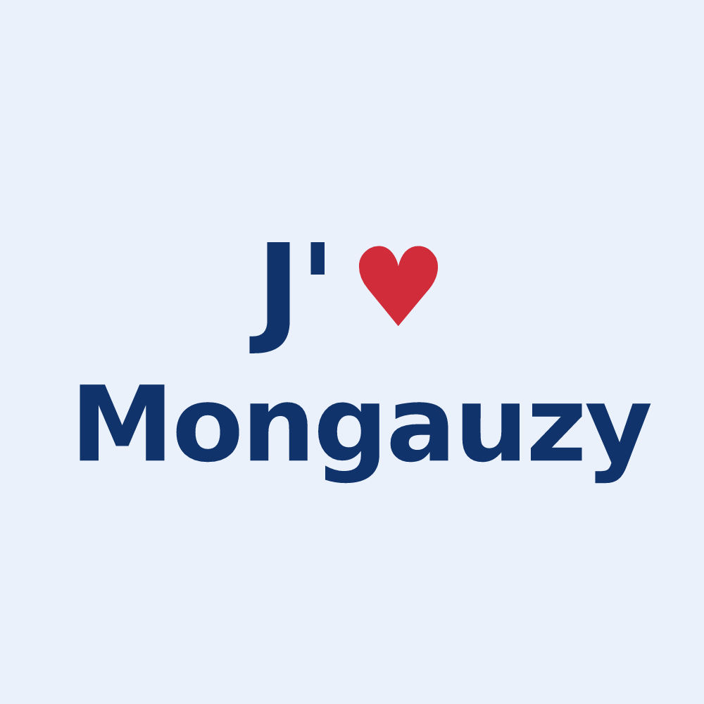 Sticker personnalisé Mongauzy — design J'aime Mongauzy
