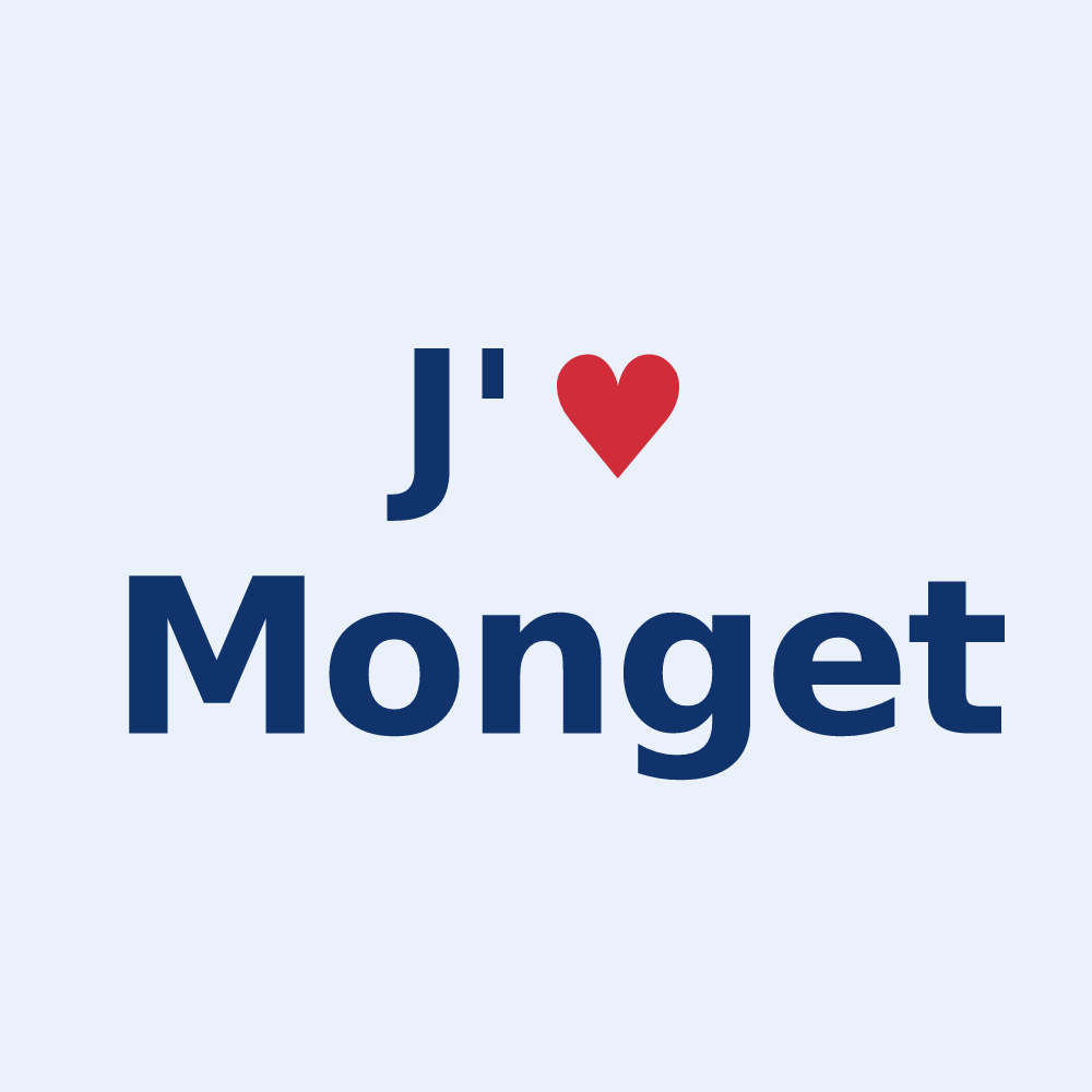 Sticker personnalisé Monget — design J'aime Monget