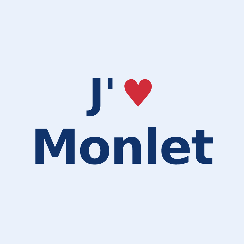 Sticker personnalisé Monlet — design J'aime Monlet