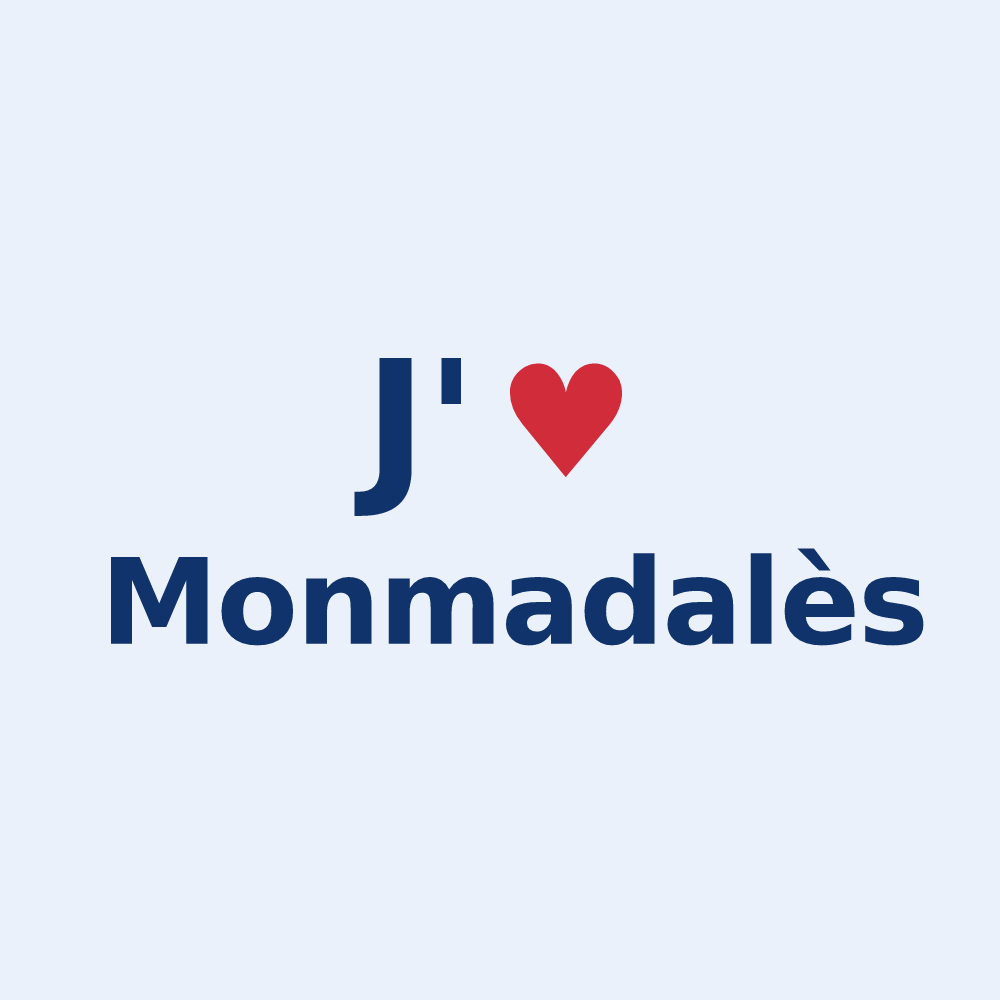 Sticker personnalisé Monmadalès — design J'aime Monmadalès