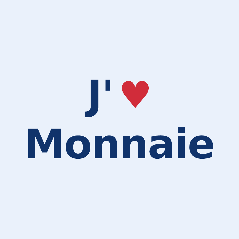 Sticker personnalisé Monnaie — design J'aime Monnaie