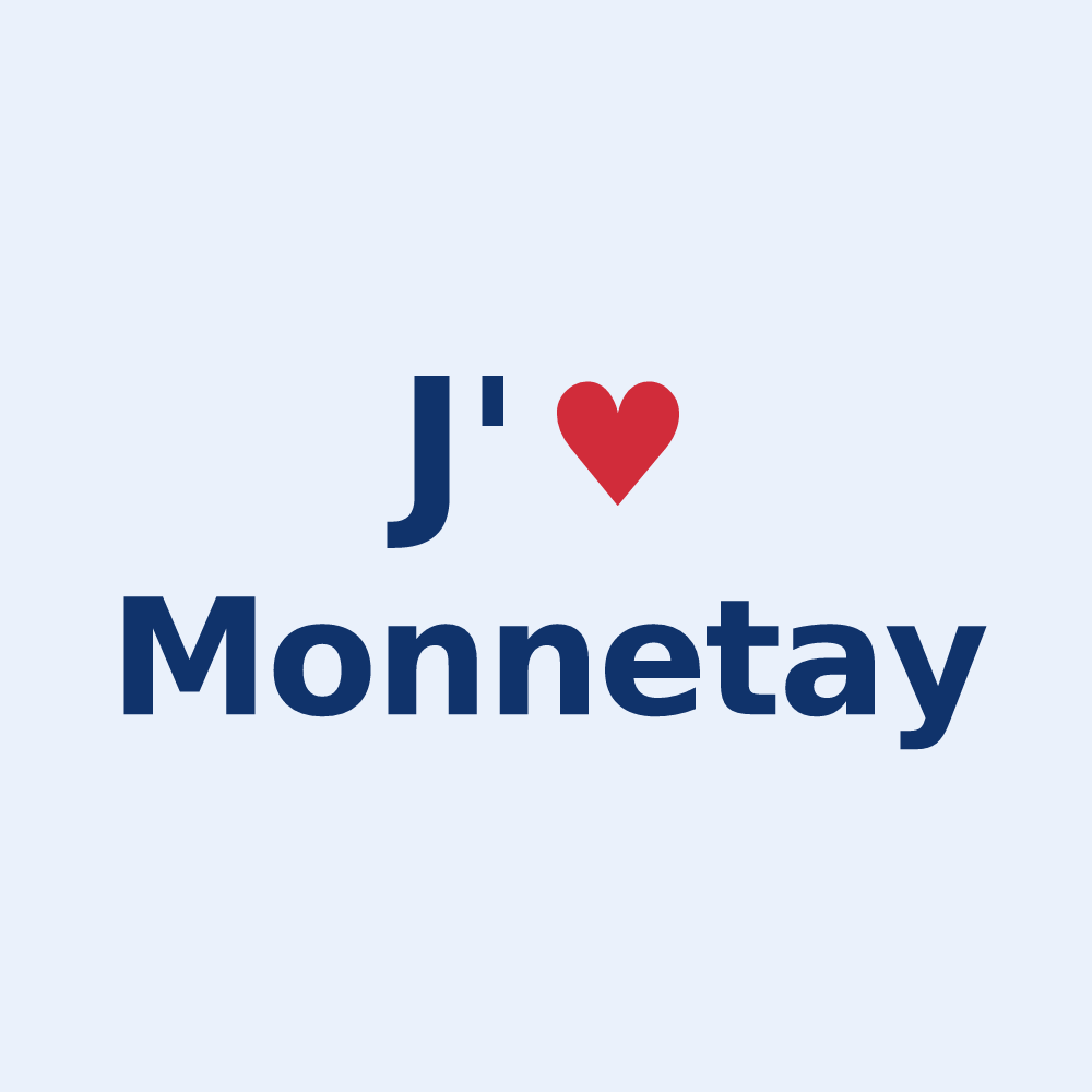 Sticker personnalisé Monnetay — design J'aime Monnetay